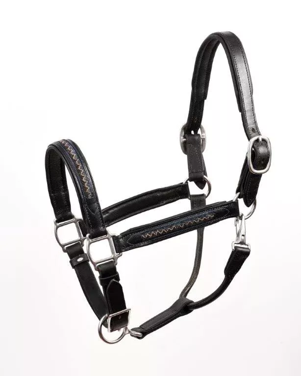 Perri's Bling Padded Leather Halter - Chevron