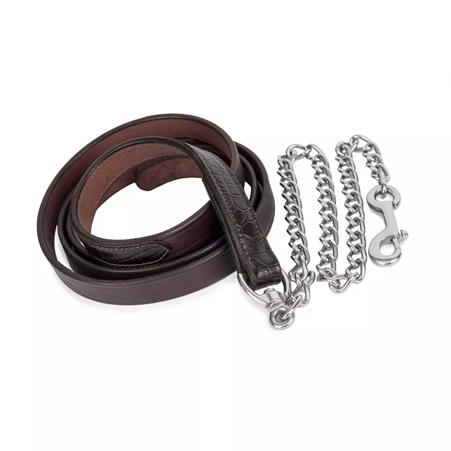 Perri's Croc Leather Lead with Chain