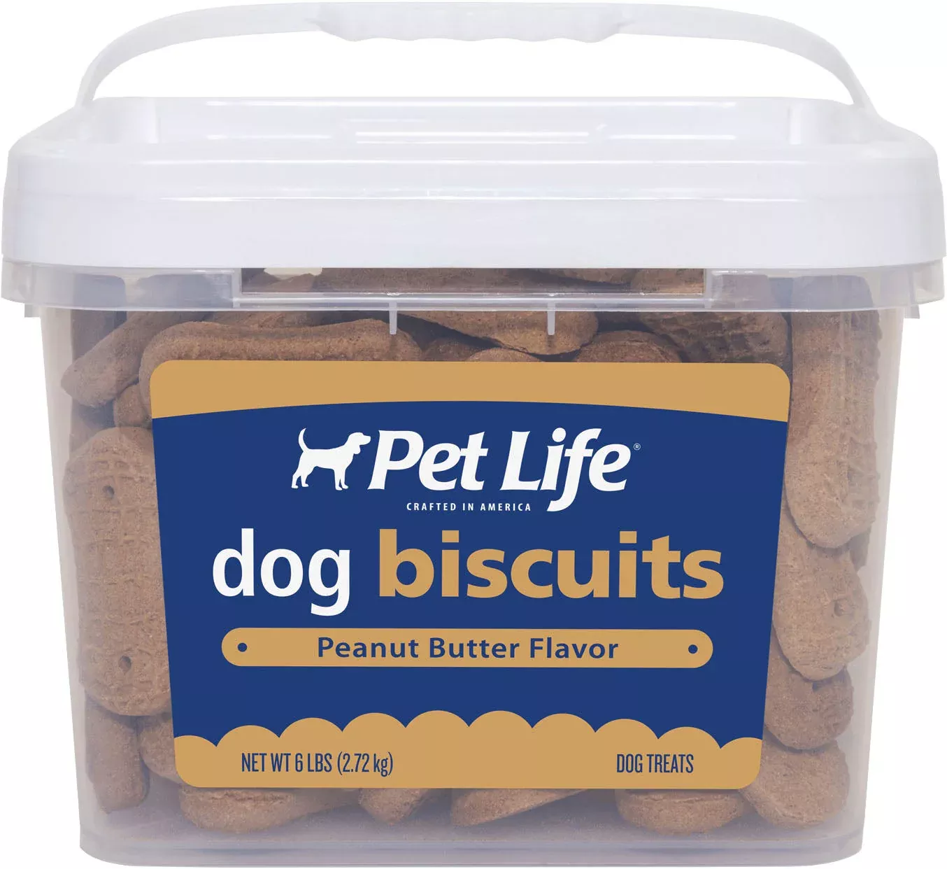 Pet Life Dog Biscuits Bucket 6 LB Peanut Butter