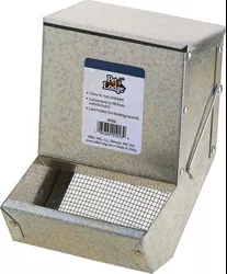 Pet Lodge Galvanized Feeder with Sifter Bottom and Lid, 5 in