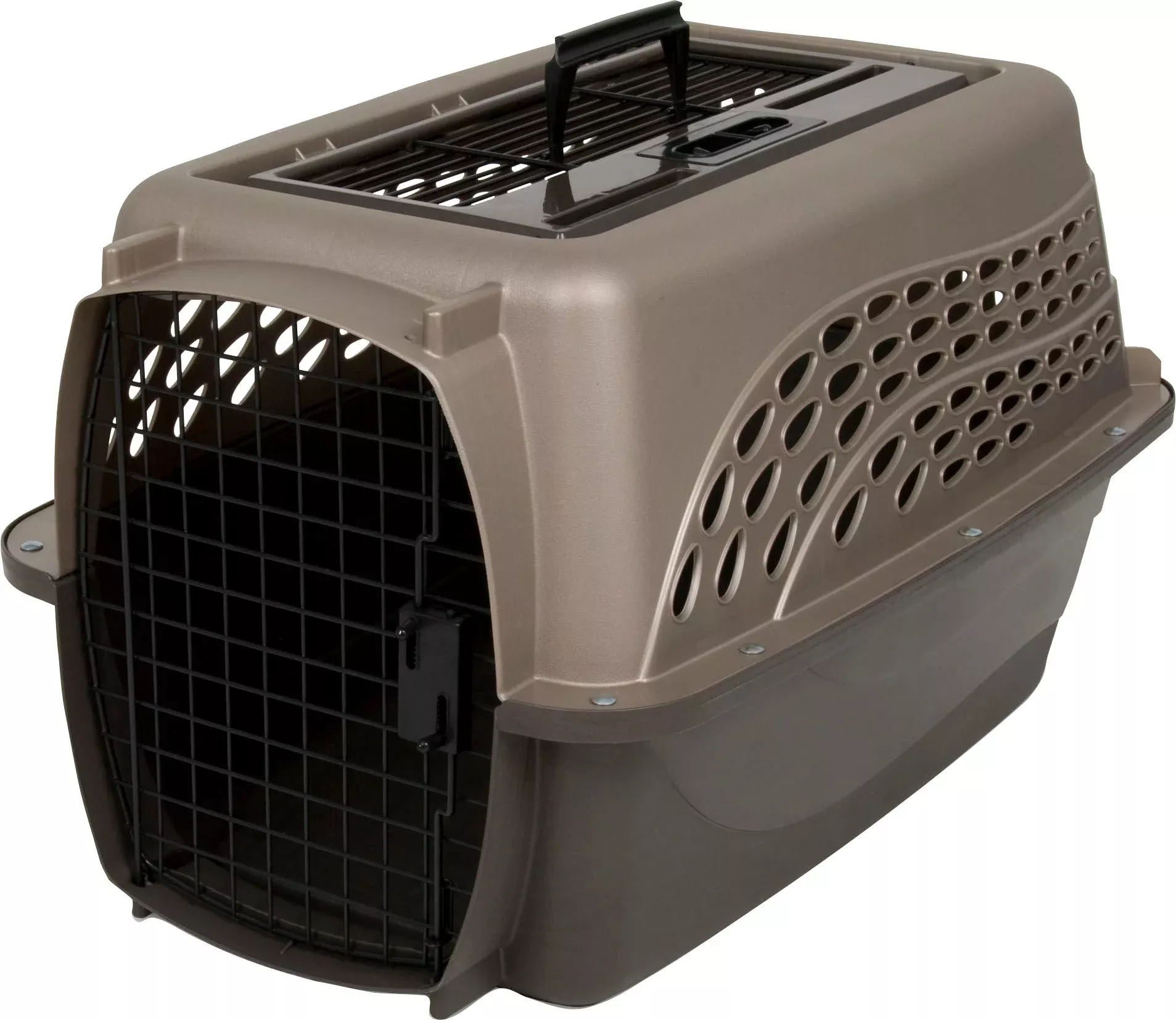 Petmate 2-Door Pet Kennel, Tan/Coffee, 24 in