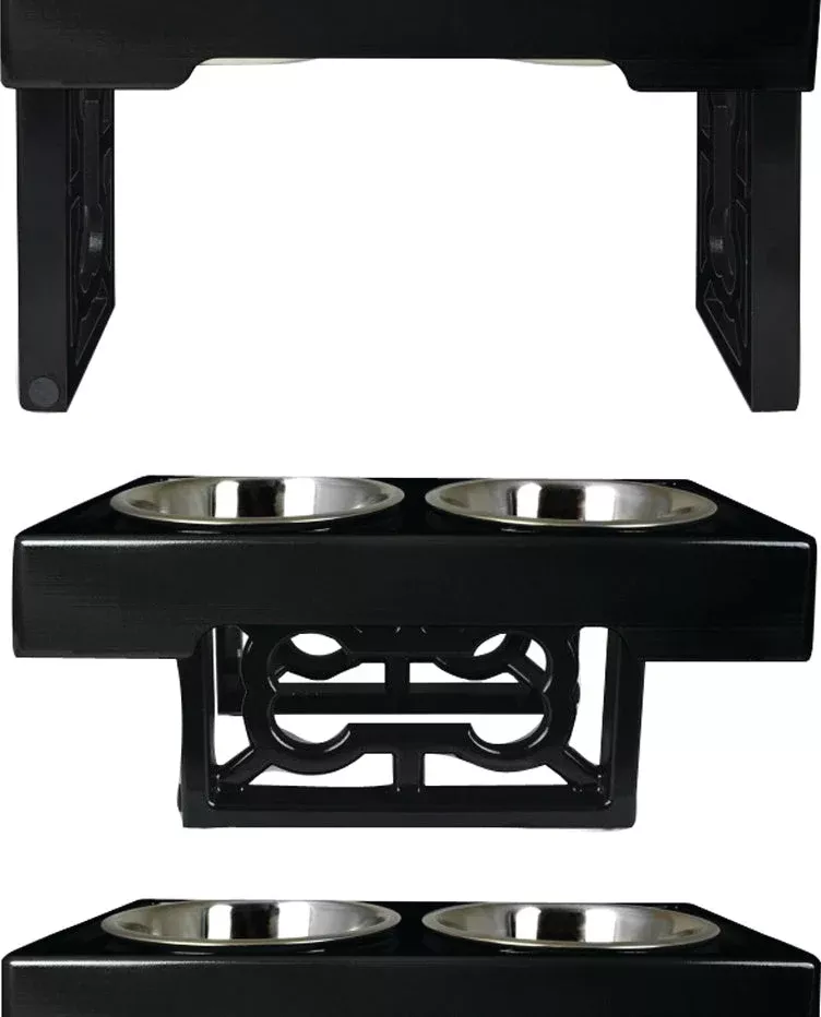 Petmate Barking Bistro Adjustable Dog Feeder 2.9x8x12 in