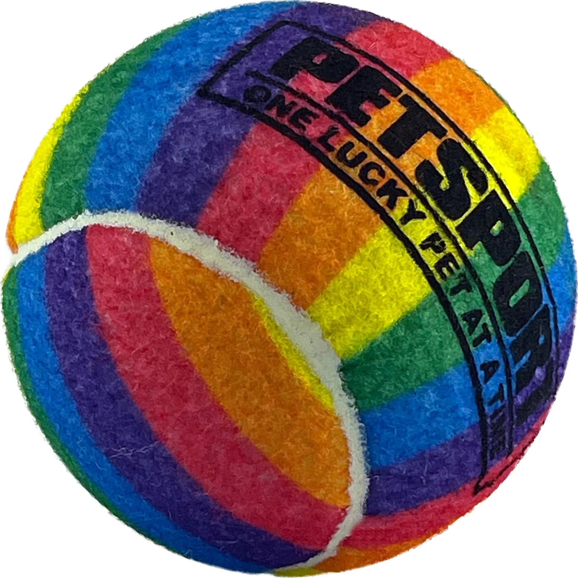 Petsport Tuff Balls Rainbow Squeak Dog Toy, 4 in, Rainbow