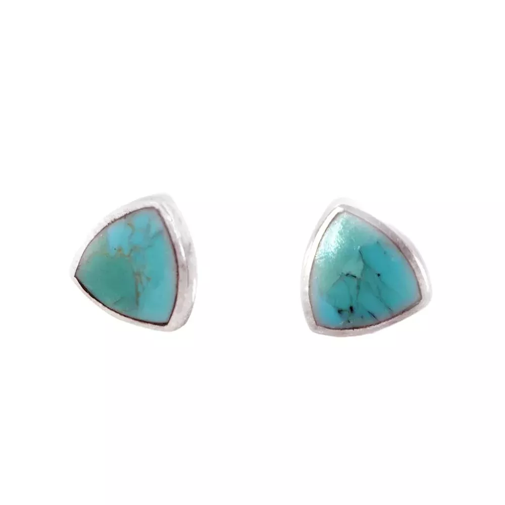Peyote Bird Designs Large Turquoise Stud Earrings