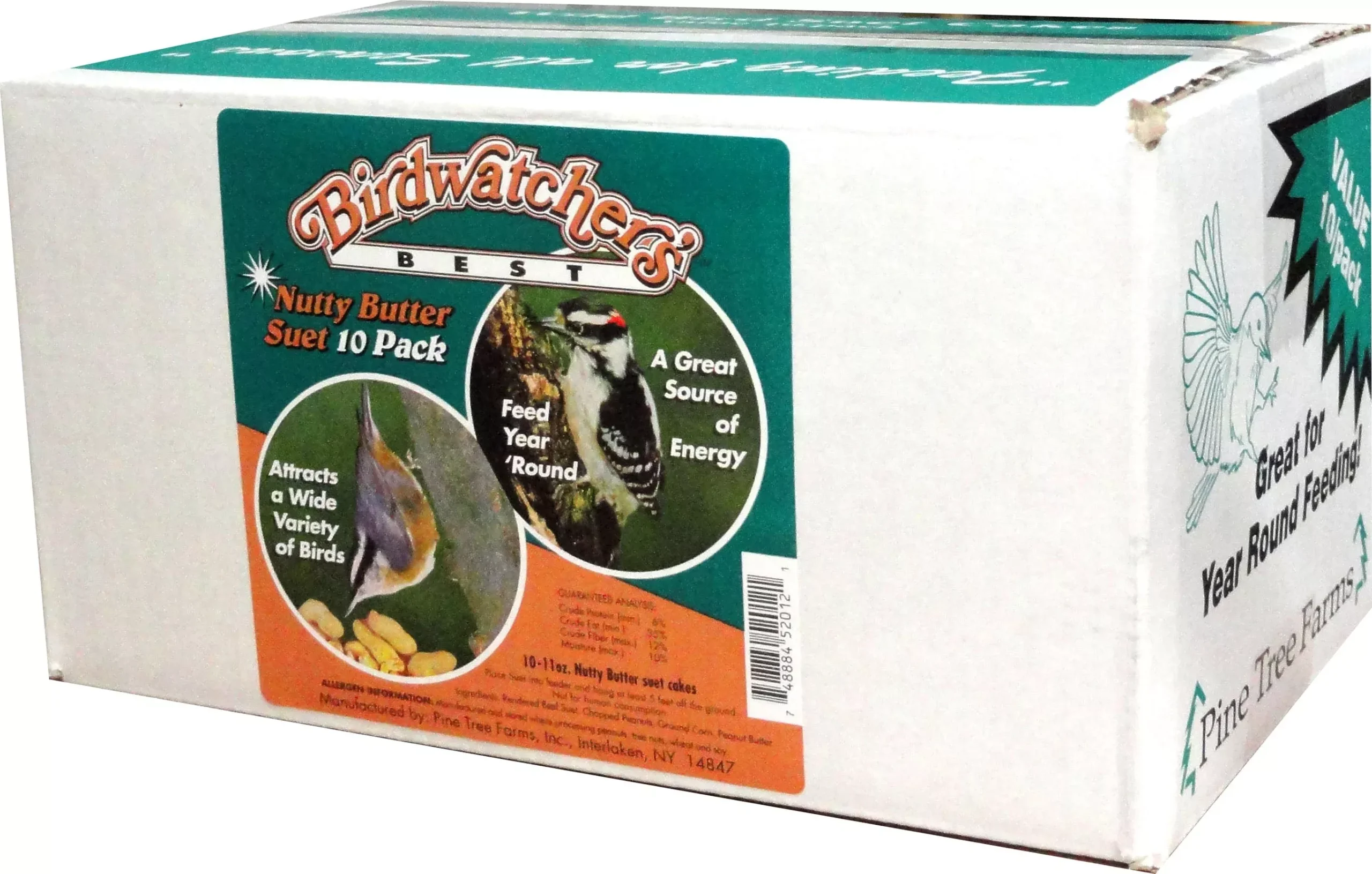 Pine Tree Farms Birdwatcher's Best Suet Nutty Butter 10-Pack