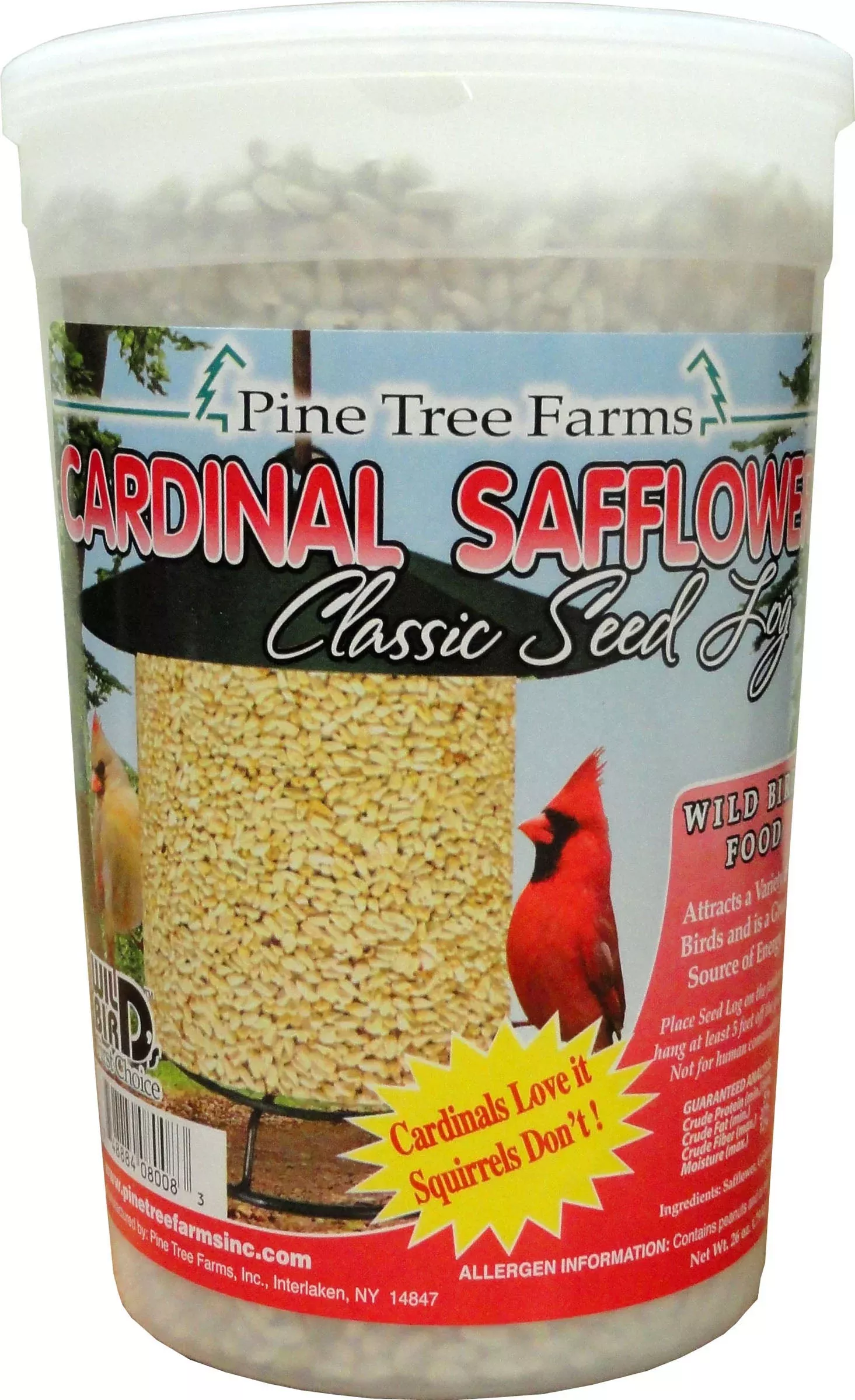 Pine Tree Farms Classic Seed Log, Cardinal Safflower 32 oz