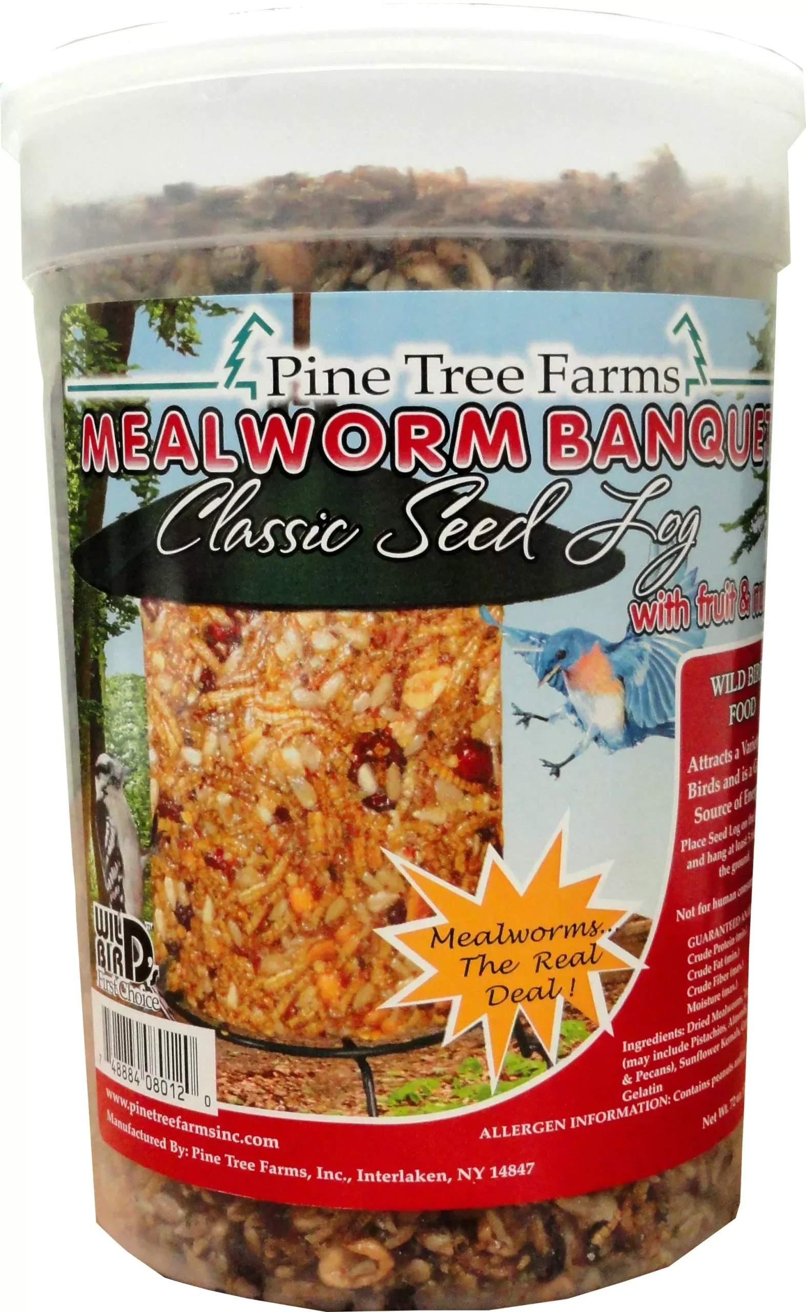 Pine Tree Farms Mealworm Banquet Classic Seed Log, 72 oz