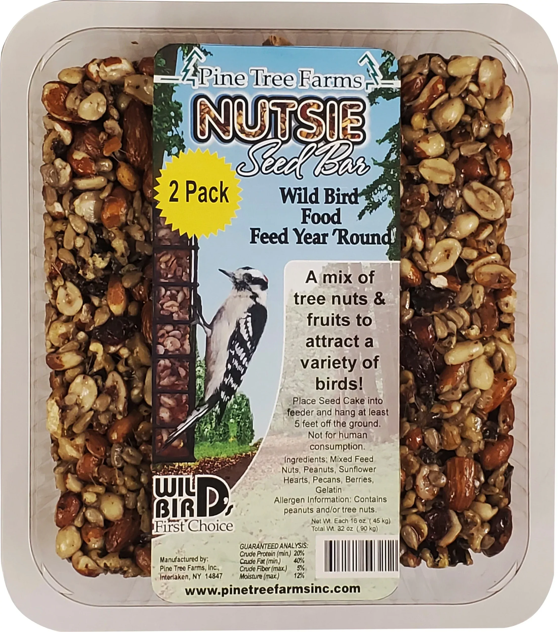 Pine Tree Farms Nutsie Seed Bar 16 oz 2 Pack