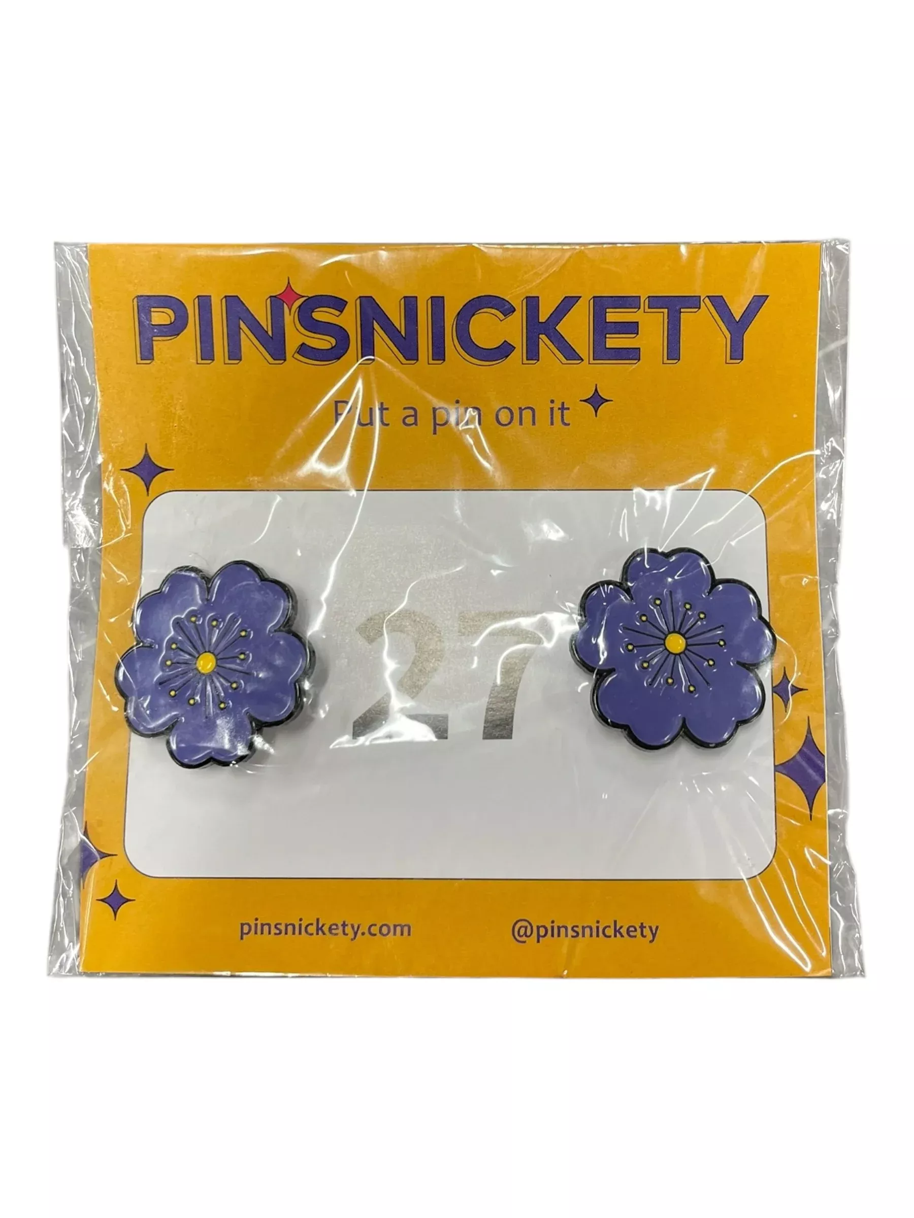 Pinsnickety Pins *NWT* - Purple Flowers - USED