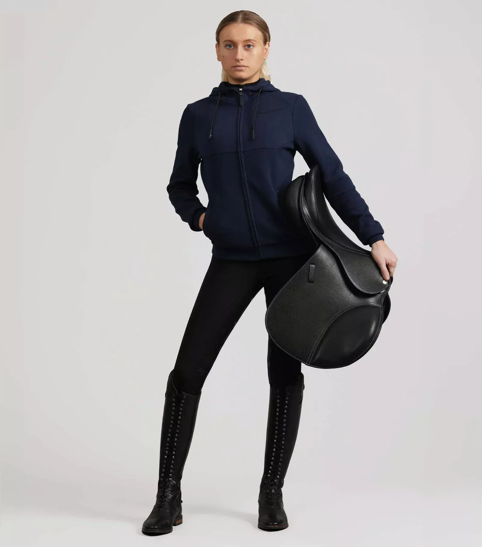 Premier Equine Legato Hooded Full-Zip Sweatshirt Phantom