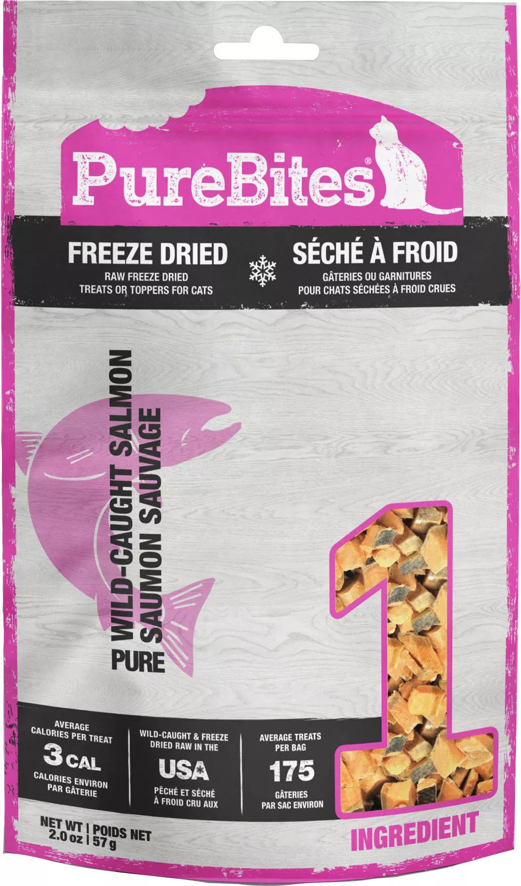 PureBites Freeze Dried Cat Treats, Salmon, 2 oz