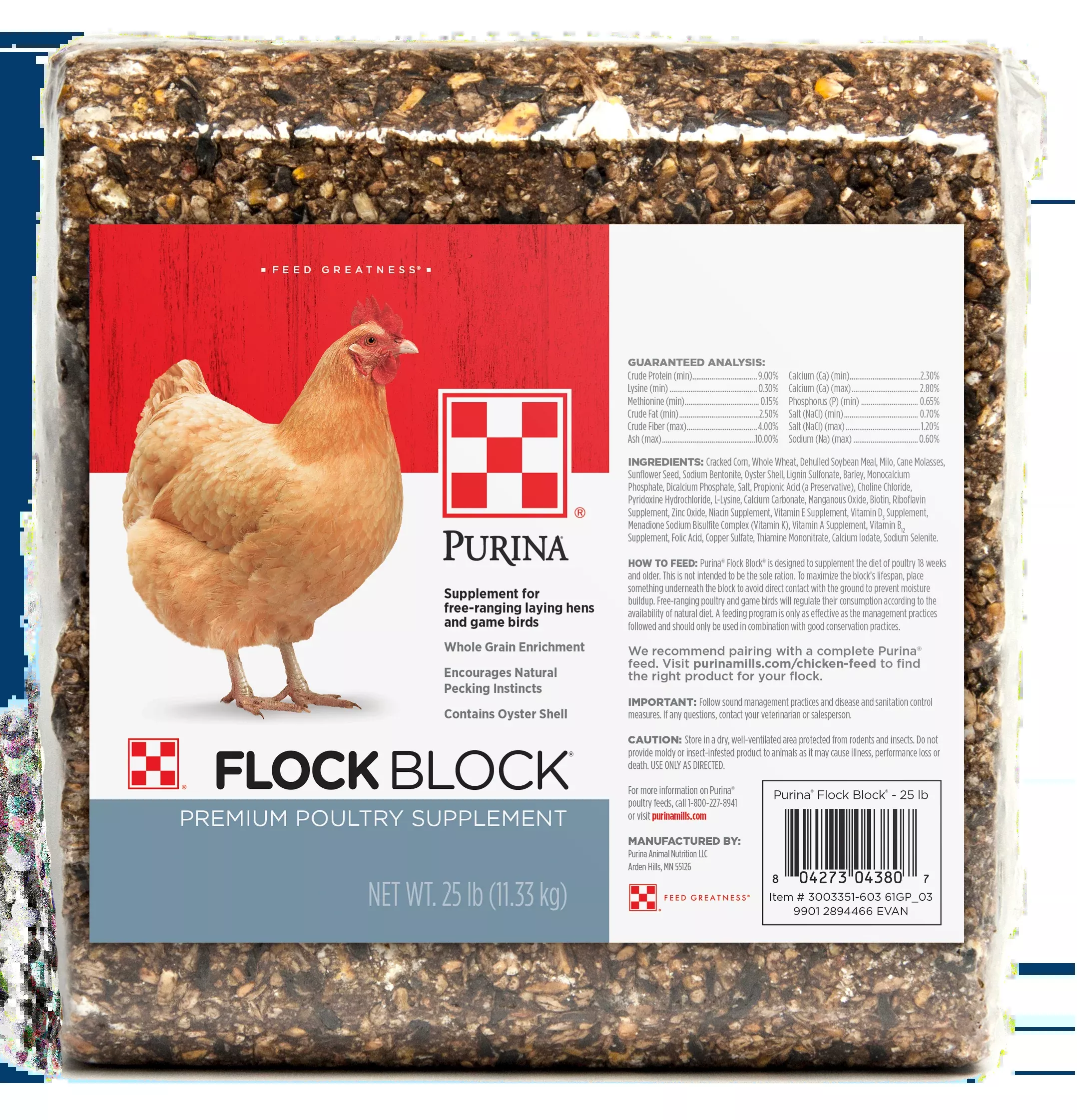 Purina Flock Block Hen Poultry Supplement, 25 lb