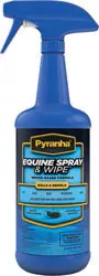 Pyranha Equine Spray & Wipe Water-Based Fly Repellent, RTU, 1 qt