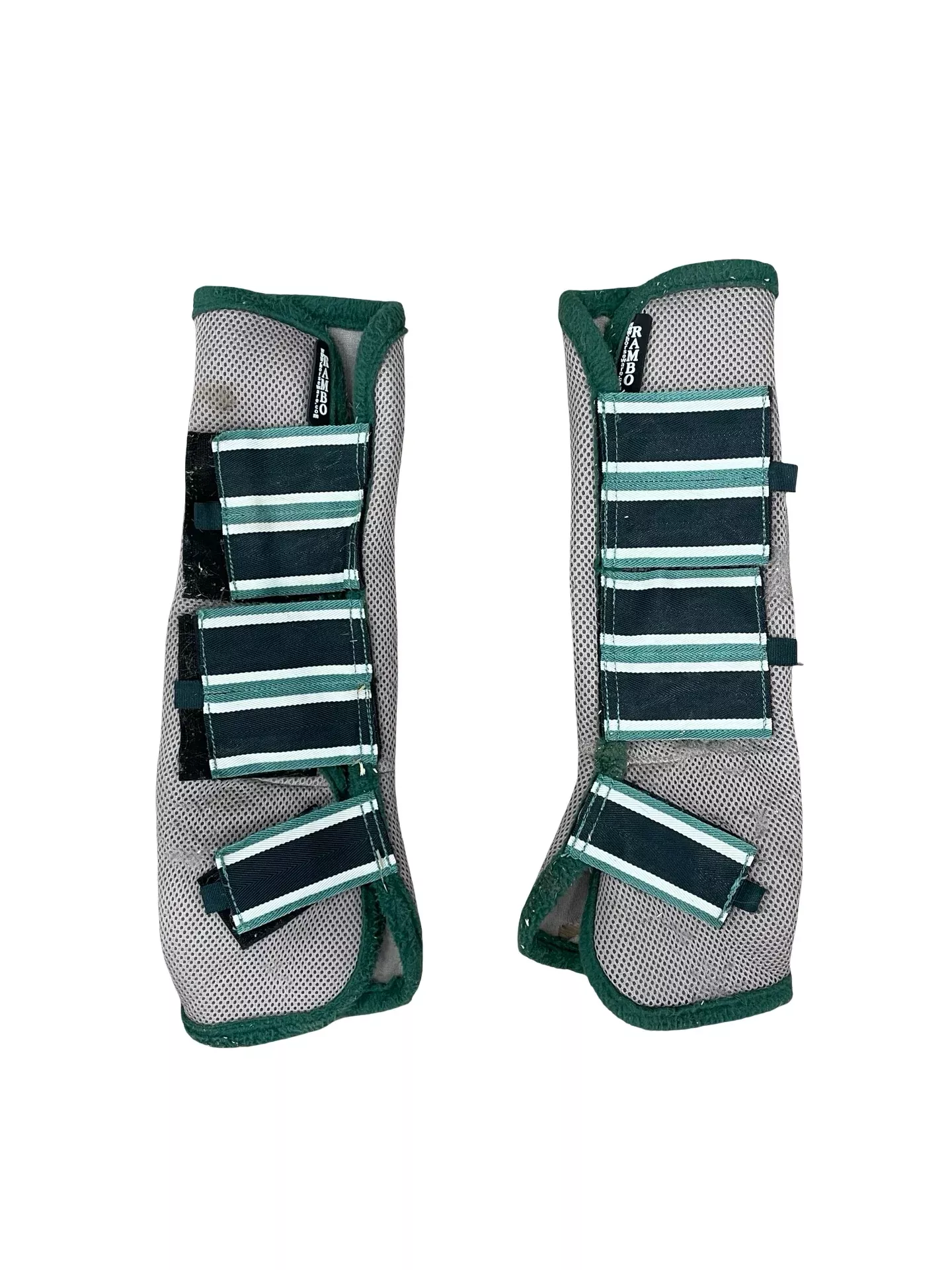 Rambo Fly Boots *Pair Of 2* - Oatmeal/Green - Horse Size - USED