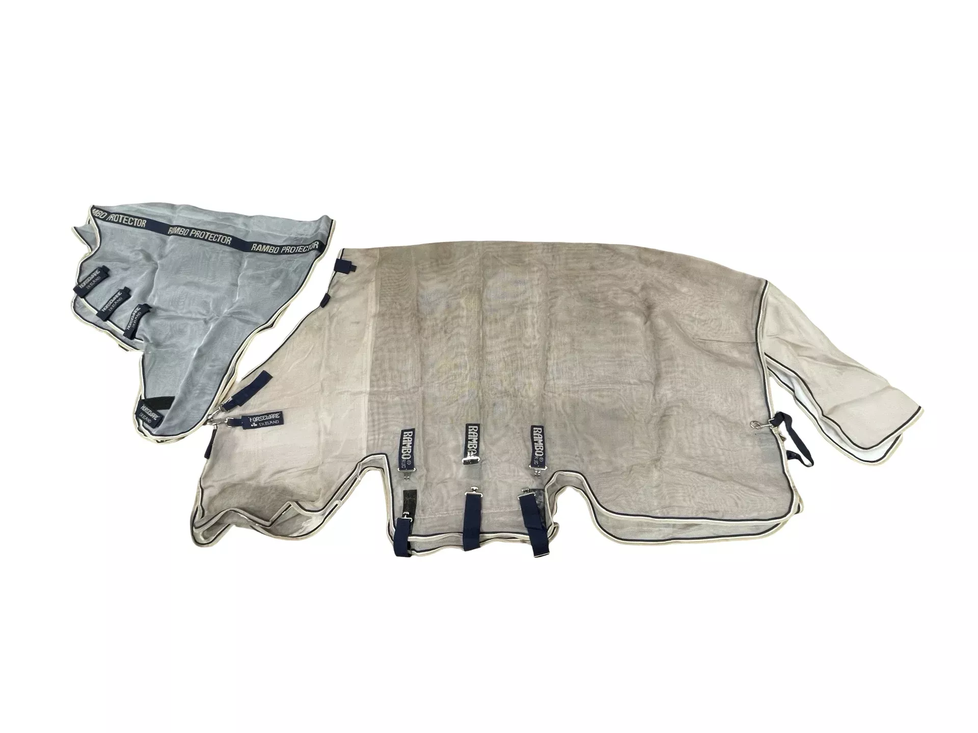 Rambo Fly Sheet W/ Neck - Silver/Navy - 84" - USED
