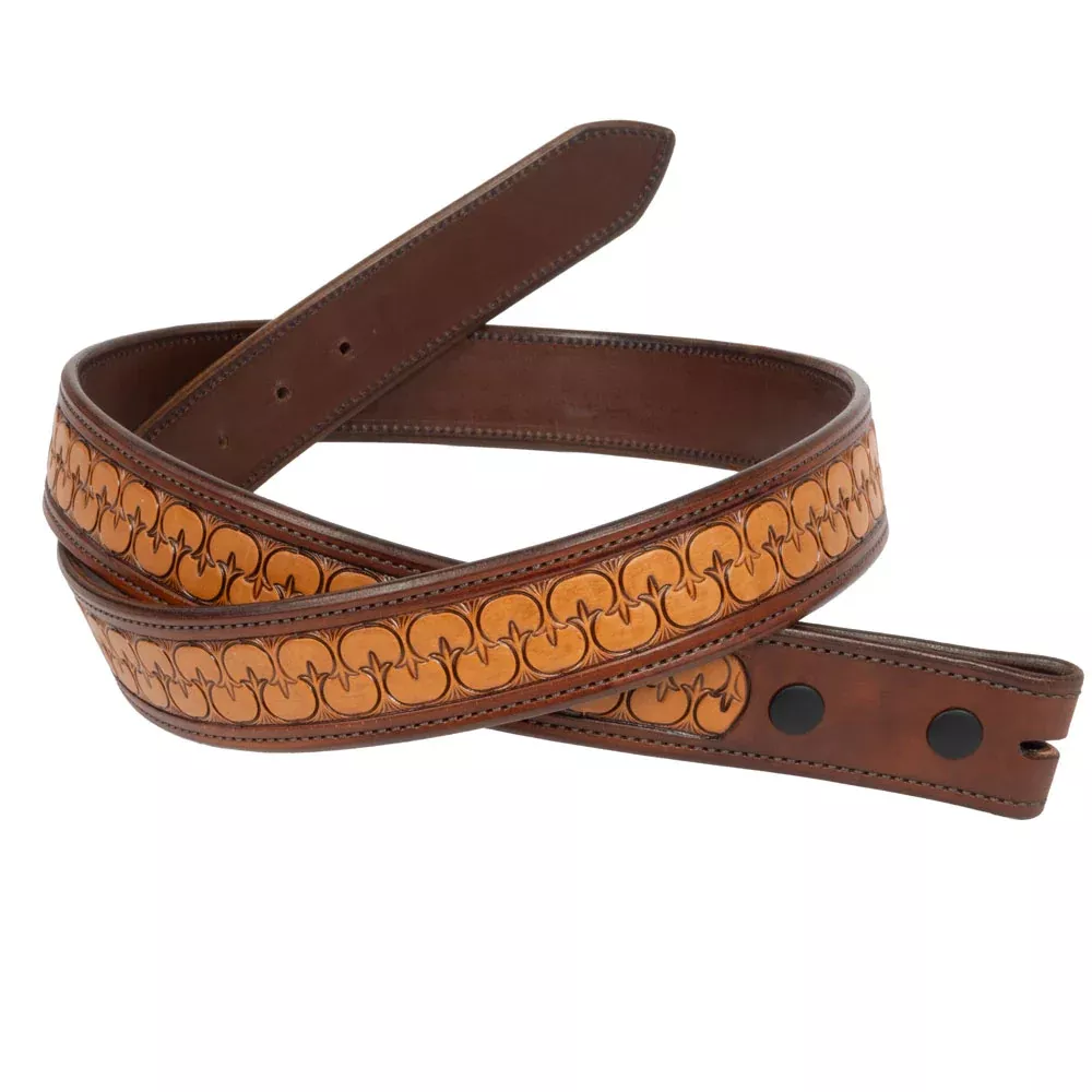 Randall Top Shelf Tooled Running Arches Belt - Tan/Antique