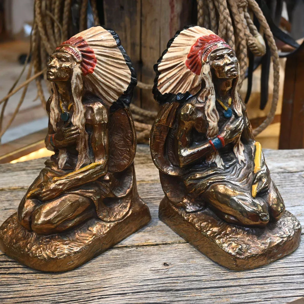 Rare 1920's Medicine Man Bookends
