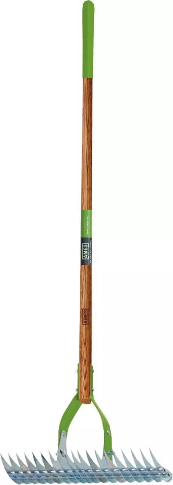 Razor-Back 19-Tine Adjustable Thatch Rake with Cushion, 61 x 14 in