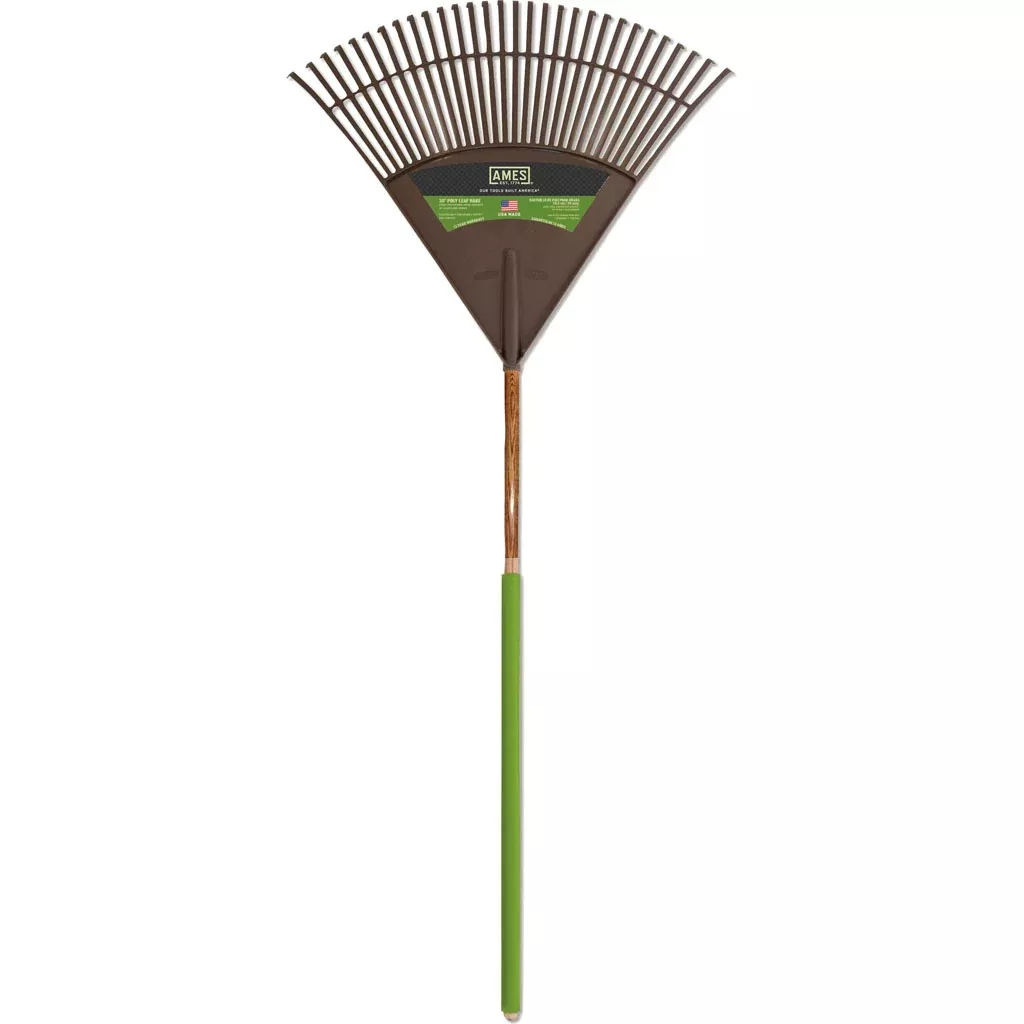 Razor-Back Poly Leaf Rake, 48 x 30 in, Brown