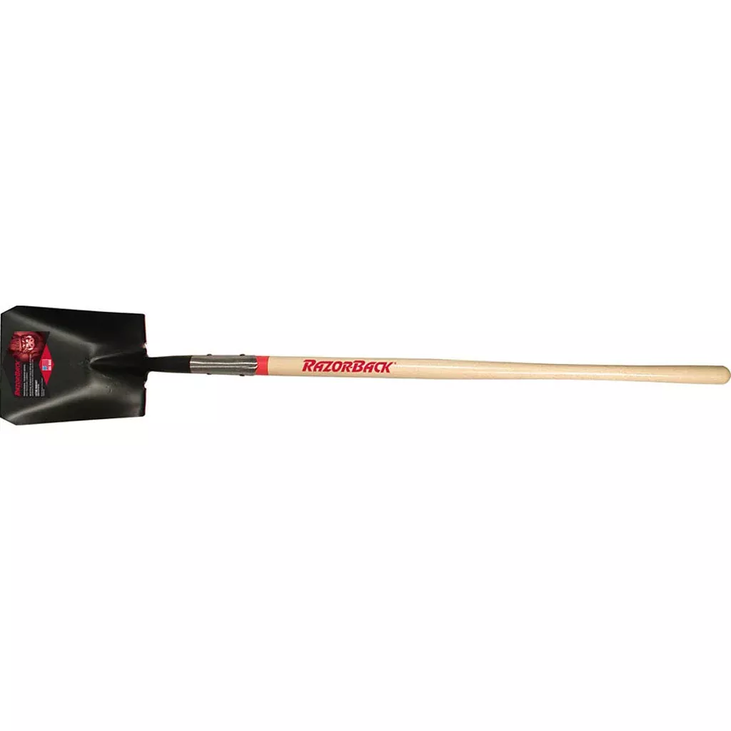 Razor-Back Square Point Transfer Shovel with Wood Handle, 48 in