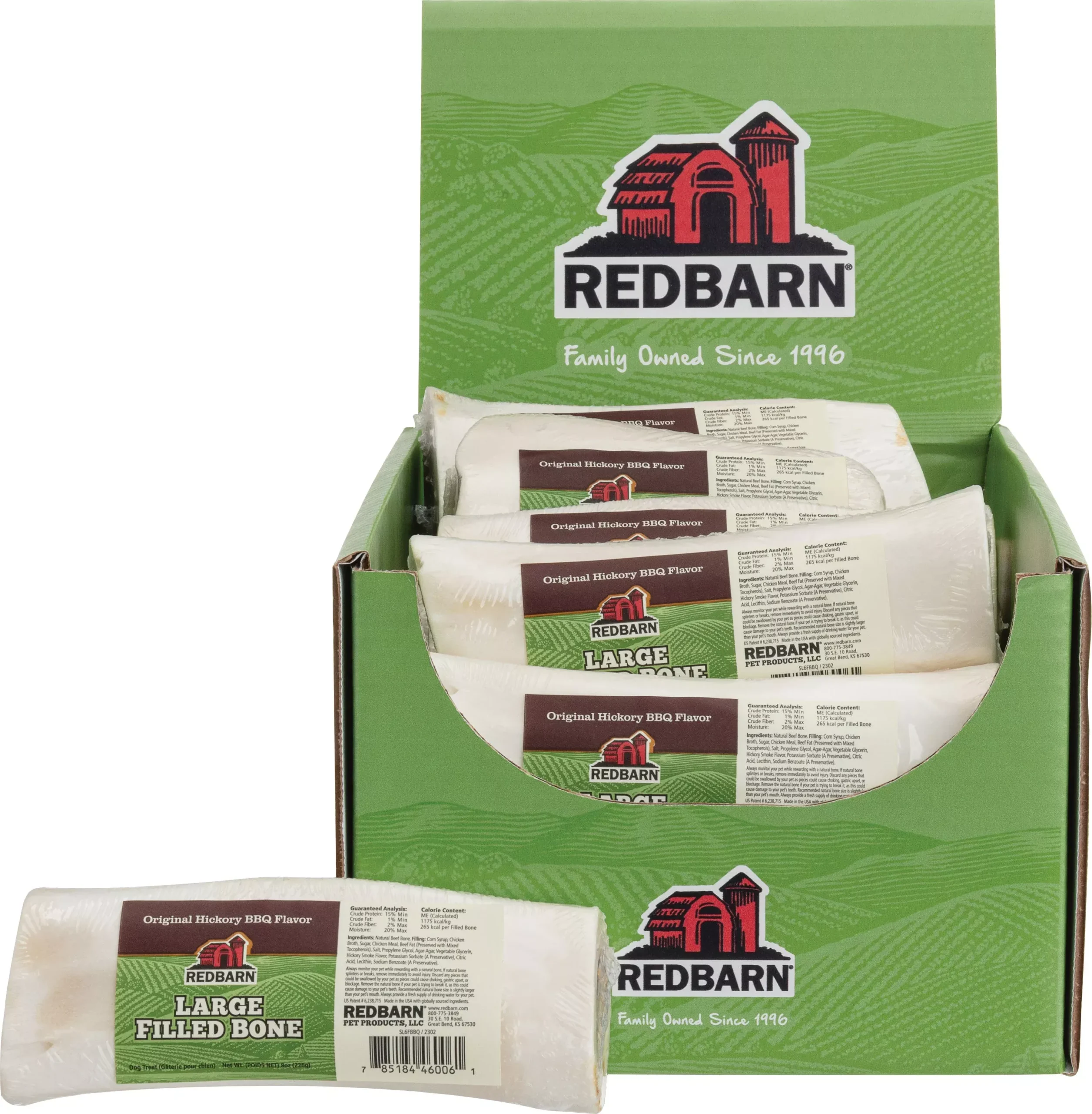 Redbarn Filled Bone Dog Chew BBQ 8 oz