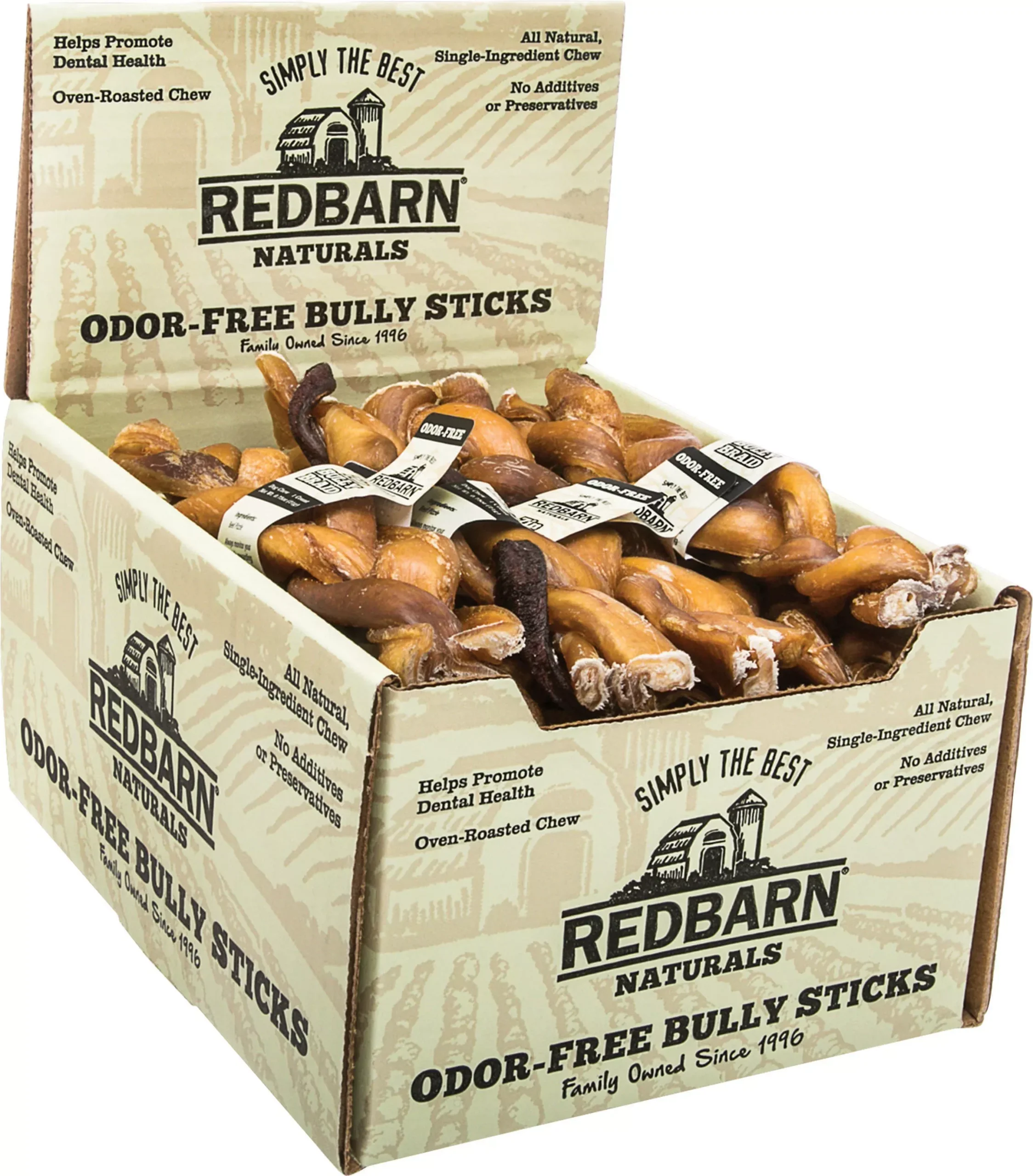 Redbarn Naturals Odor-Free Braided Bully Stick, 7 in