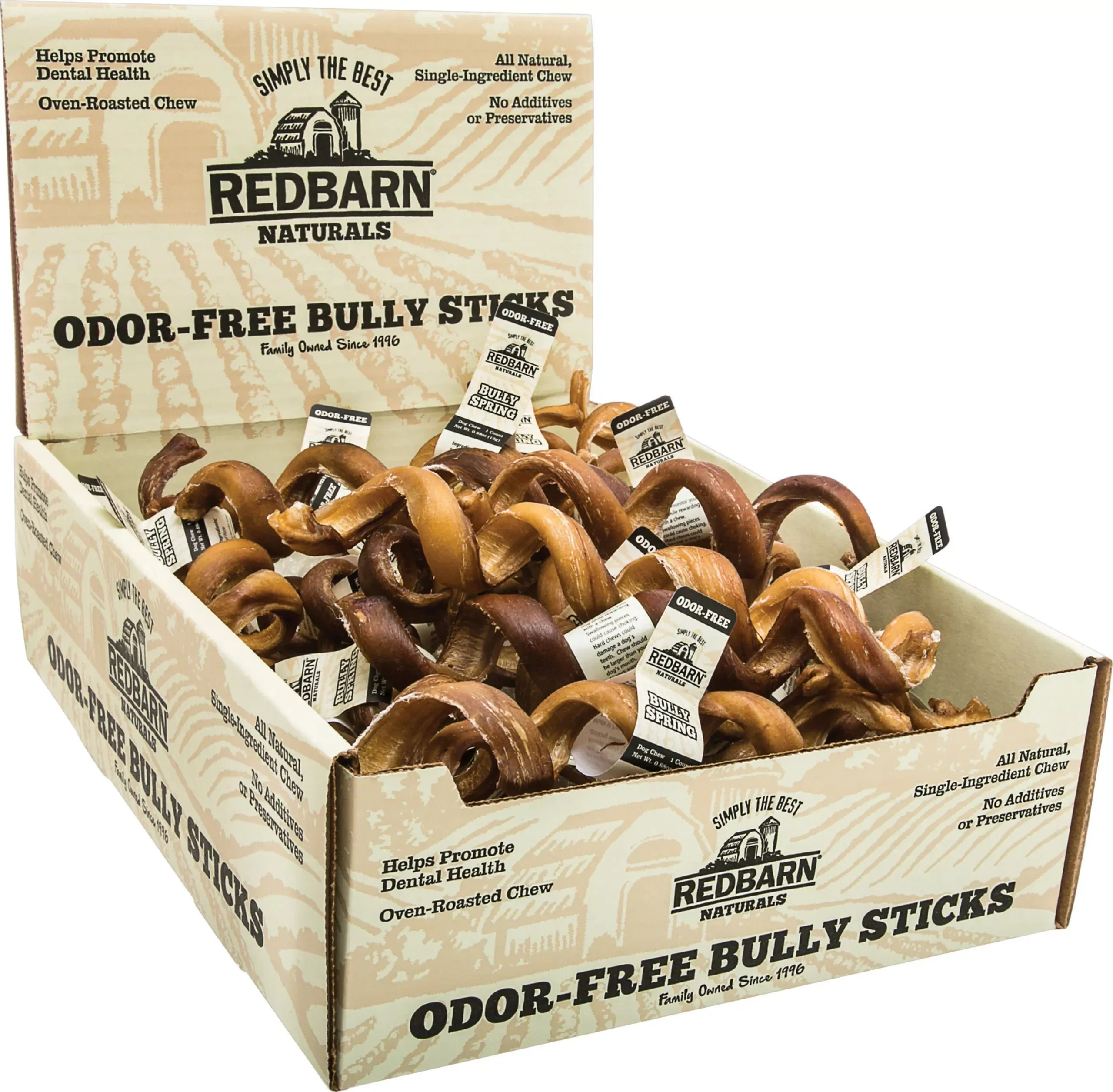 Redbarn Naturals Odor-Free Bully Spring Dog Chew, Regular