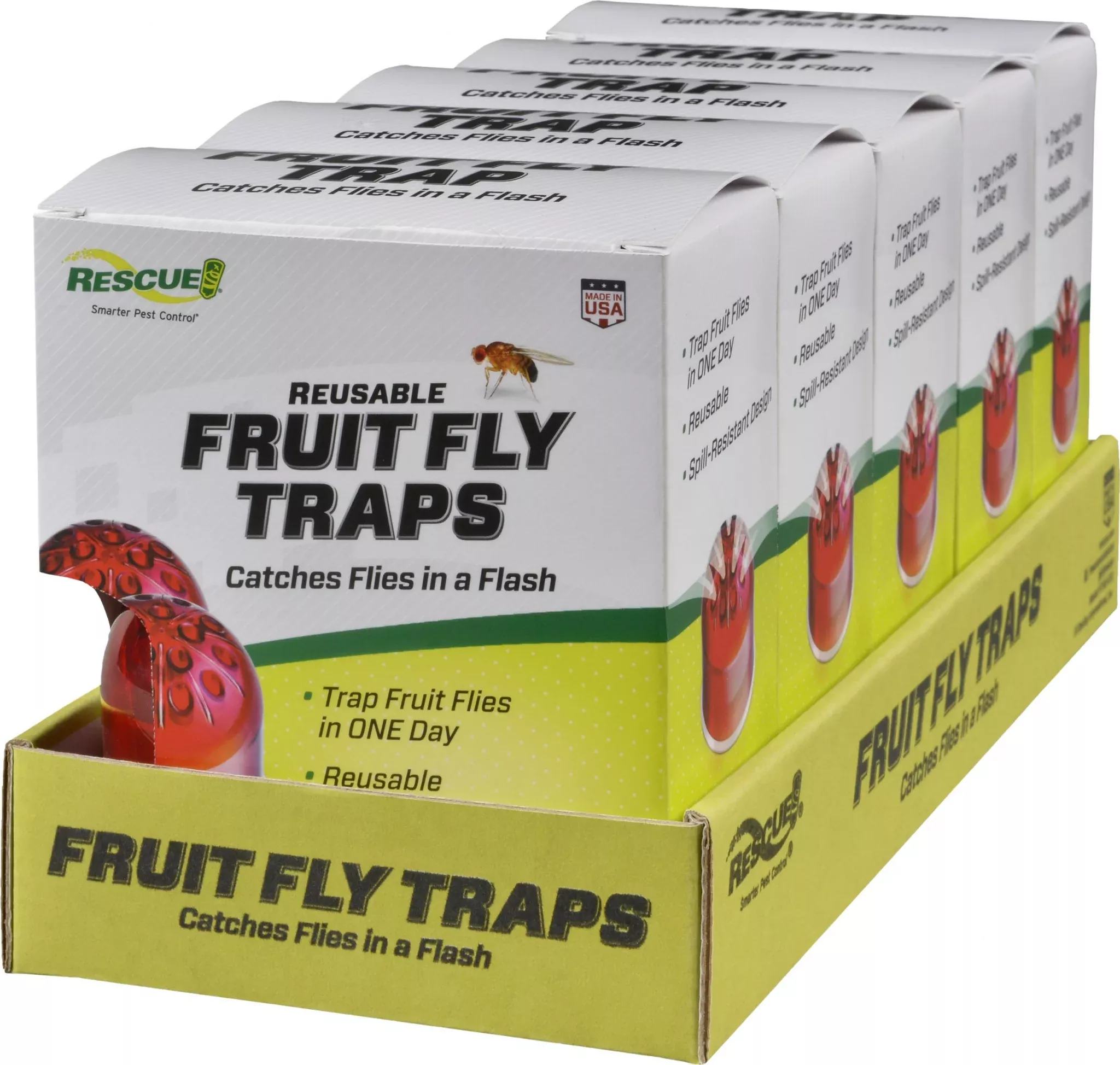Rescue Reusable Fruit Fly Traps Shelf Pack