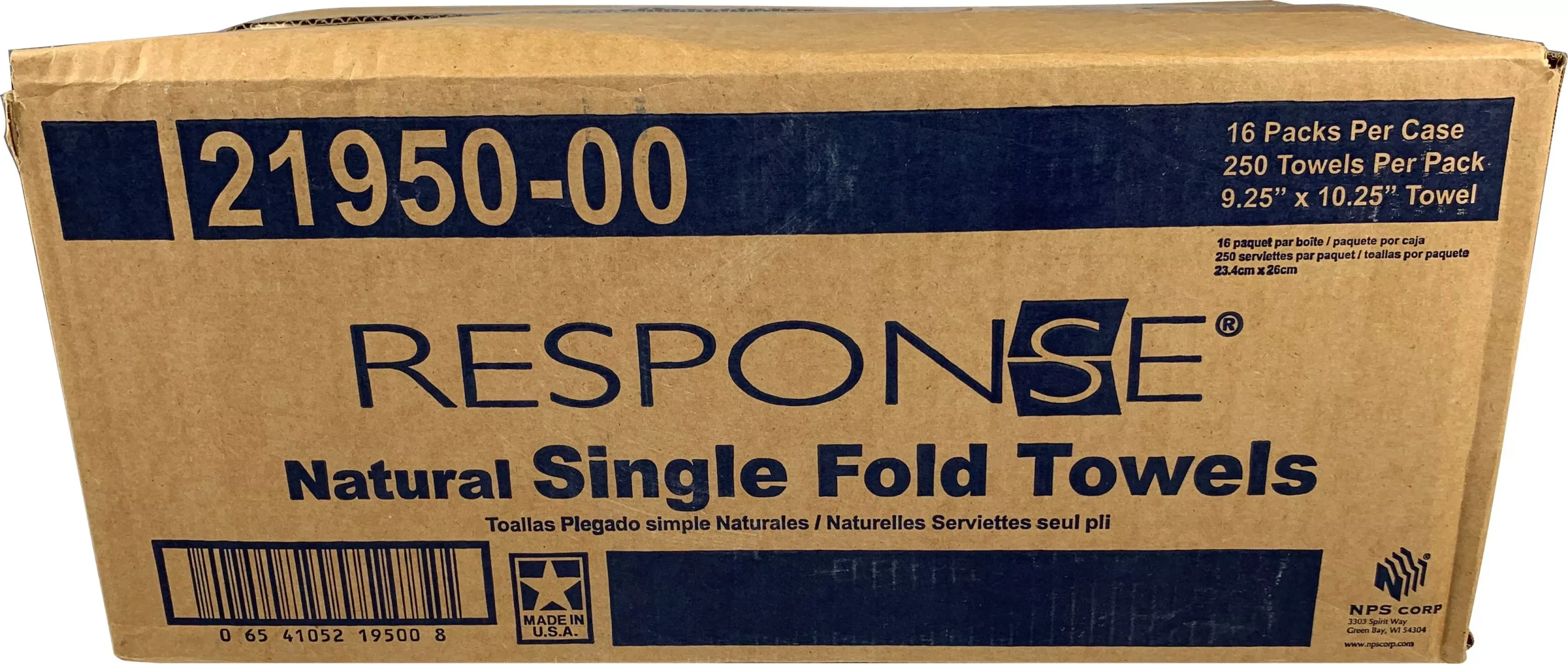 Response Single-Fold Banded Towels, Natural 250 Count