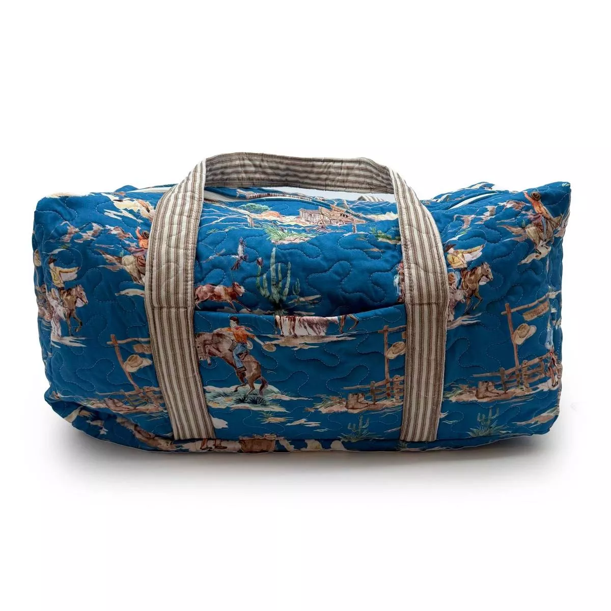 Retro Cowboy Peacock Duffle Bag