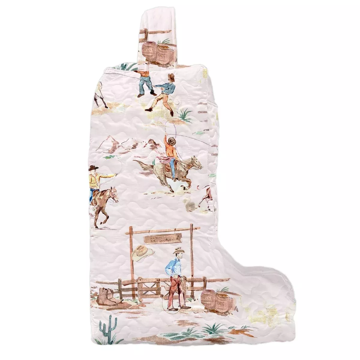Retro Cowboy Pink Quilted Tall Boot Bag