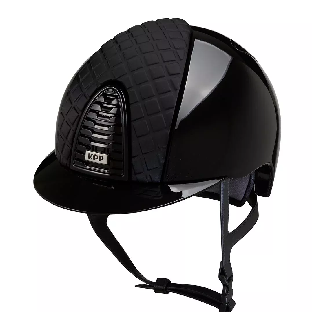 Riding Helmet Cromo 2.0 Black Polish Milano Satin Front Insert