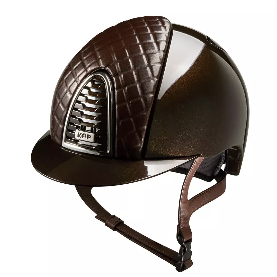 Riding Helmet Cromo 2.0 Brown Polish with Front Leather Milano Collection Insert