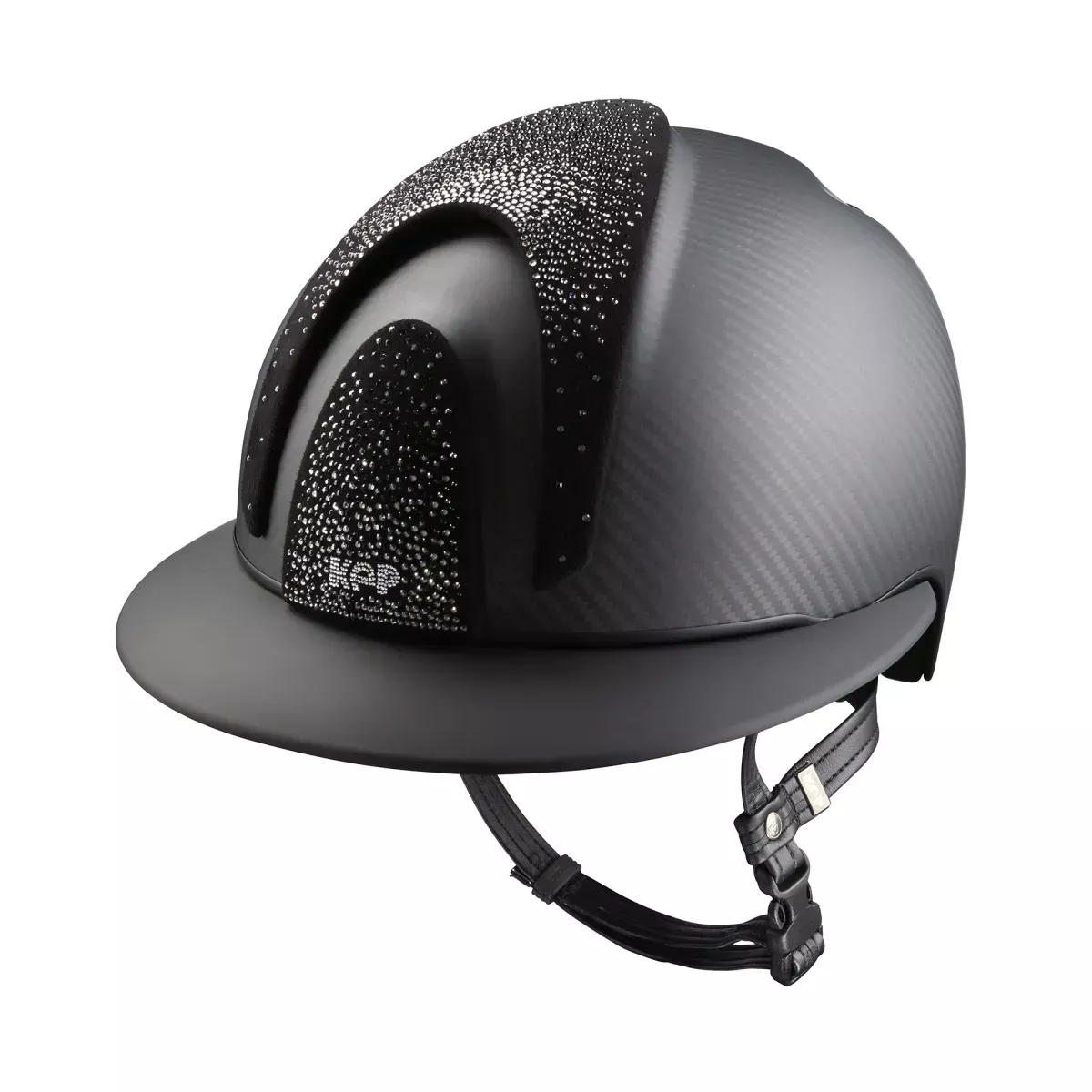 Riding Helmet E-Light Nebula Carbon Matt Black - Polo Visor
