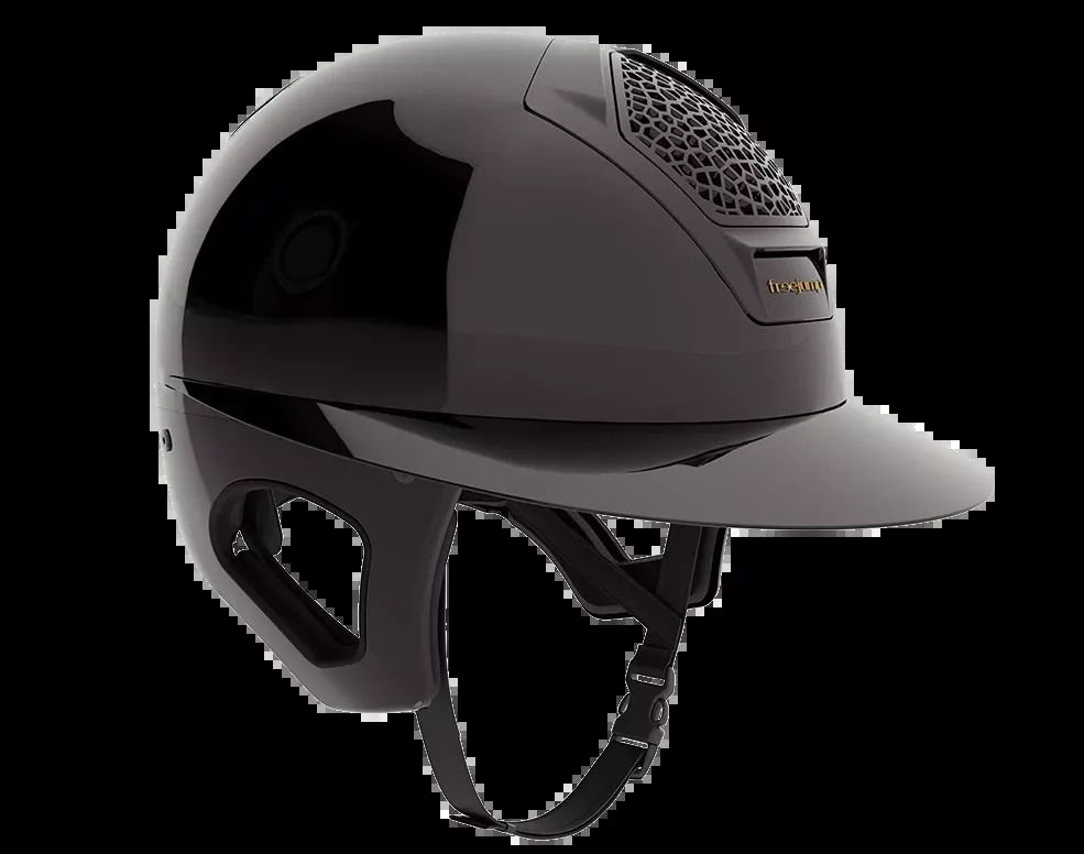 Riding Helmet Glossy Voronoi with Temple Protection