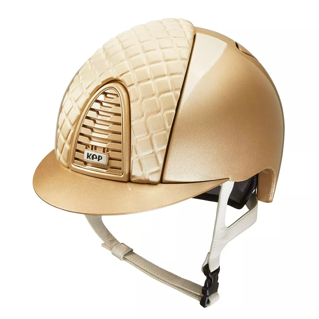 Riding Helmet Sand Metal Milano Satin Front Insert