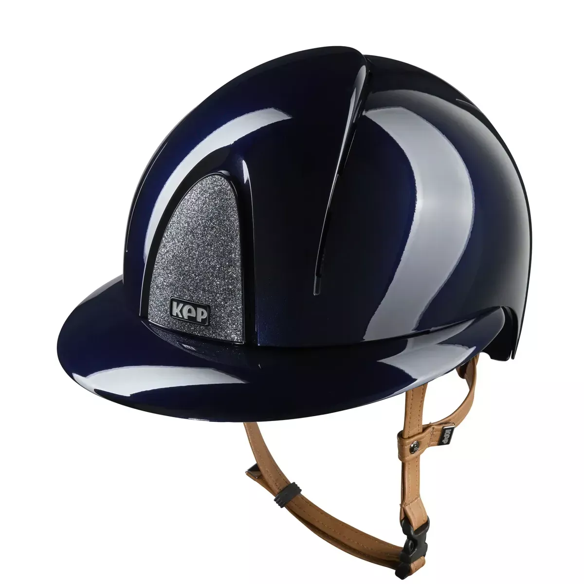 Riding Helmet Smart Nova Polish Polo Visor Star Silver - Beige Strap