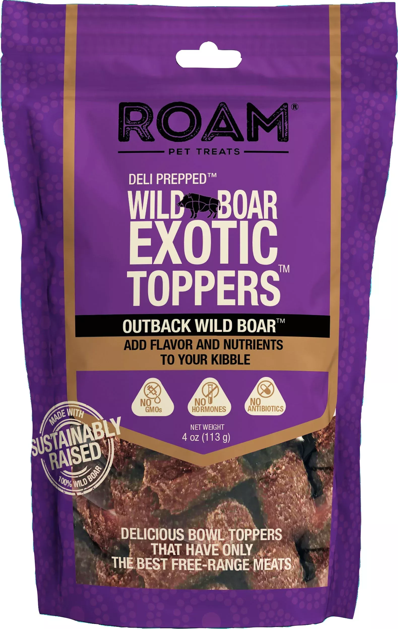 Roam Wild Boar Exotic Topper 4 oz Boar