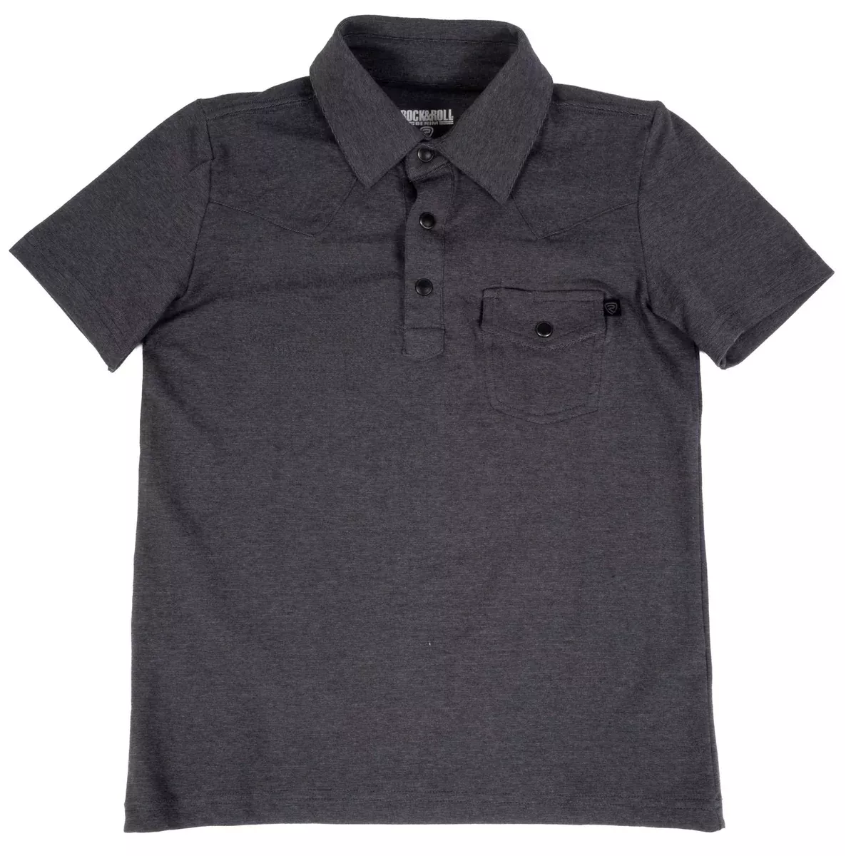 Rock & Roll Denim Boy's 1/4 Snap Solid Melange Polo Shirt