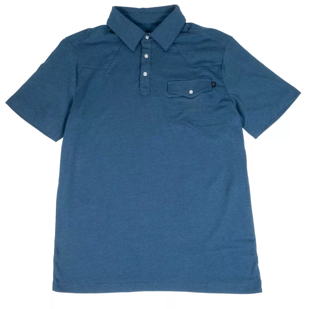 Rock & Roll Denim Men's 1/4 Snap Solid Melange Polo Shirt