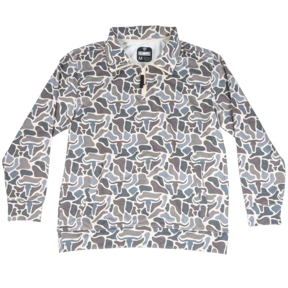Rock & Roll Denim Men's 1/4 Zip Camo Jersey Pullover