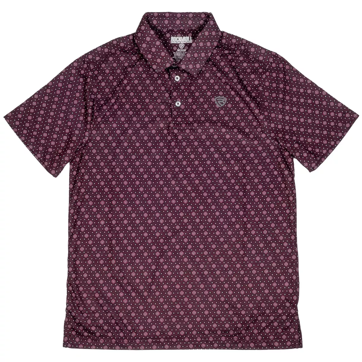 Rock & Roll Denim Men's Maroon Geo Polo Shirt