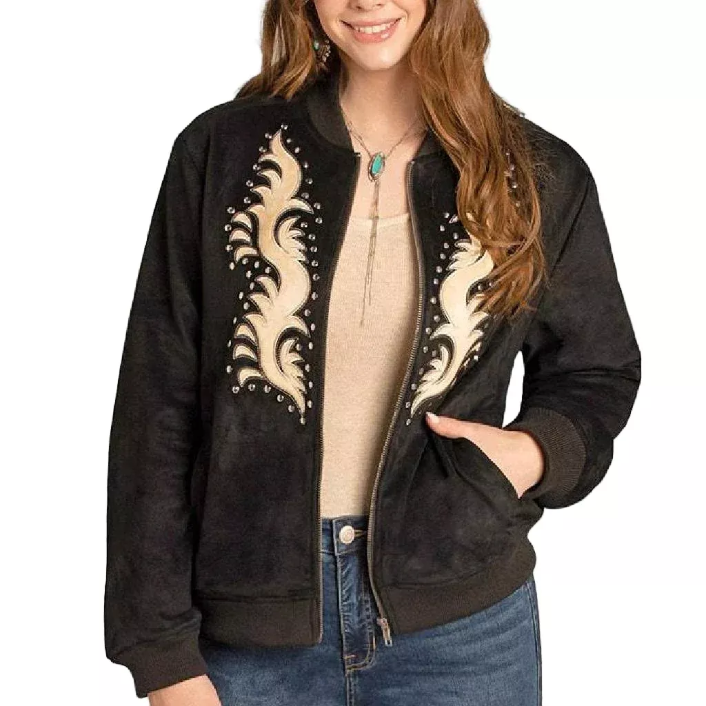 Rock & Roll Denim Women's Microsuede Bomber Jacket - FINAL SALE