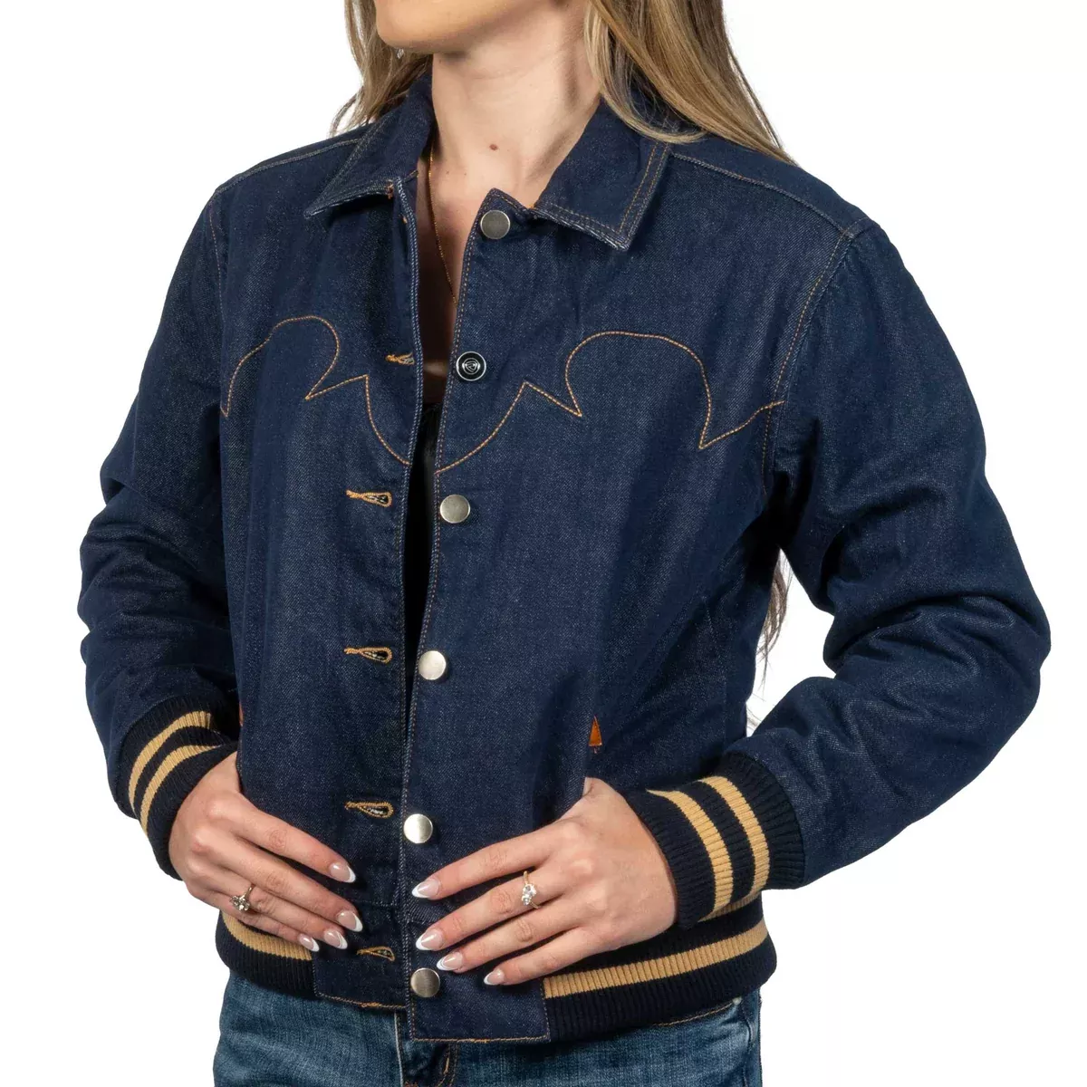 Rock & Roll Denim Women's Western Stitch Bomber Jacket