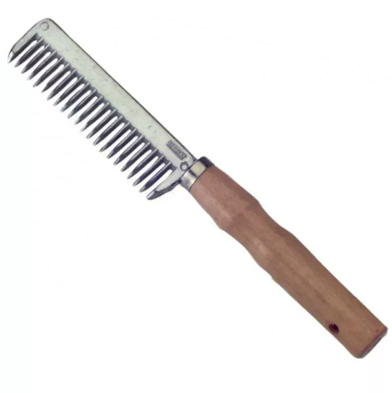 Roma Wood Handle Aluminium Pulling Comb
