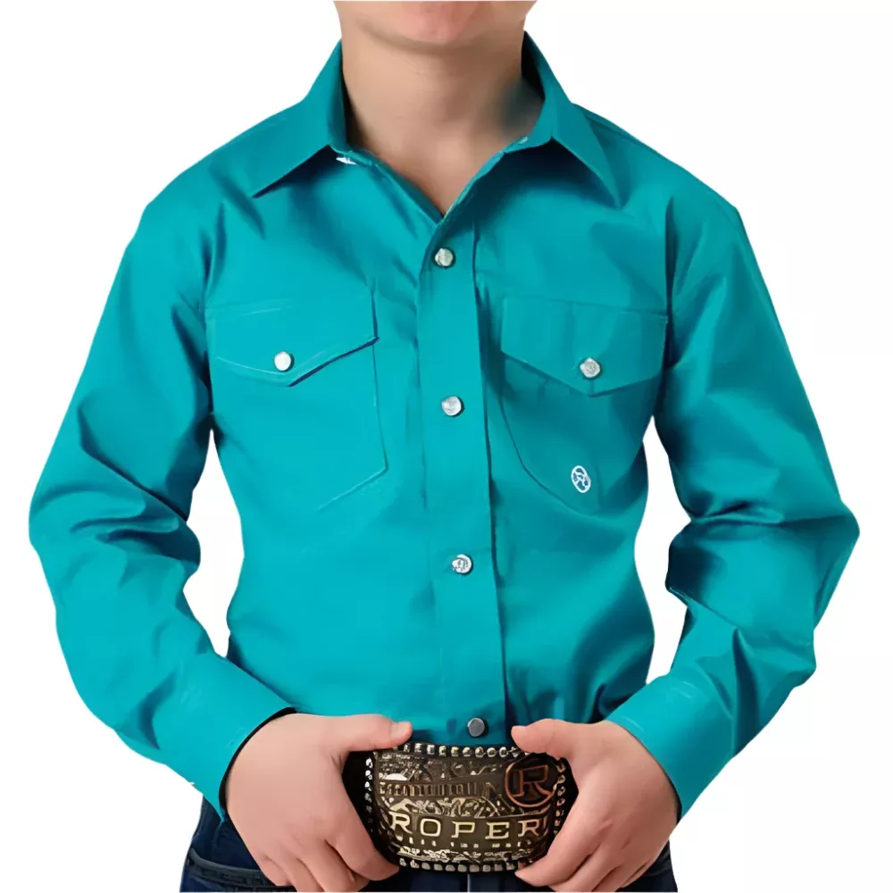 Roper Boy's Pearl Snap Stretch Western Shirt