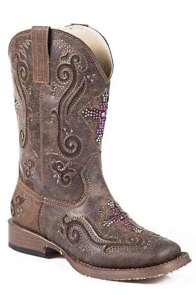 Roper Faith Square Toe Western Boot- Girl's