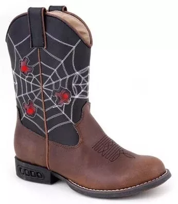 Roper Faux Leather Spider Lights Boots - Kids