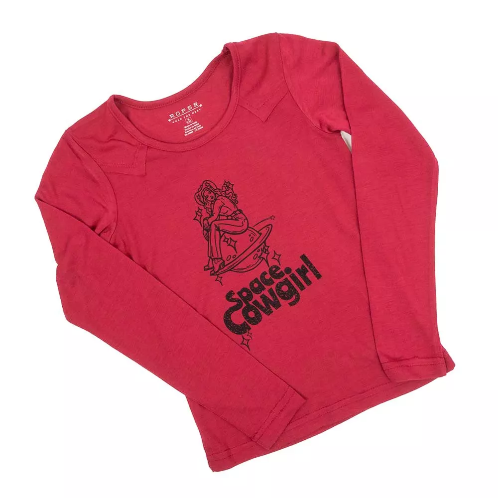 Roper Girl's Emboidery Printed Top