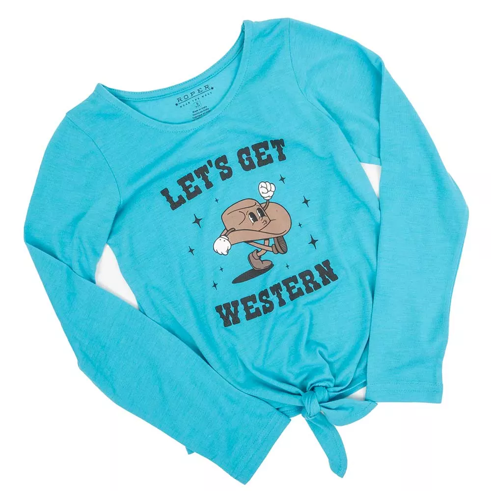 Roper Girl's Embroidery Printed Top